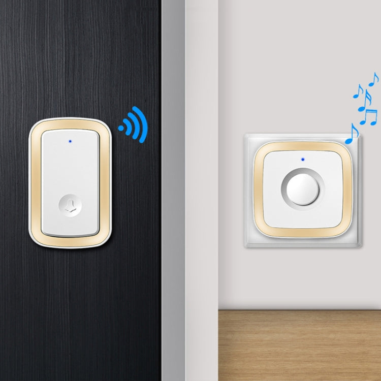 CACAZI A58 1 For 1 Smart Wireless Doorbell without Battery, Plug:EU Plug(Black Gold) - Wireless Doorbell by CACAZI | Online Shopping South Africa | PMC TechLife | Buy Now Pay Later Mobicred
