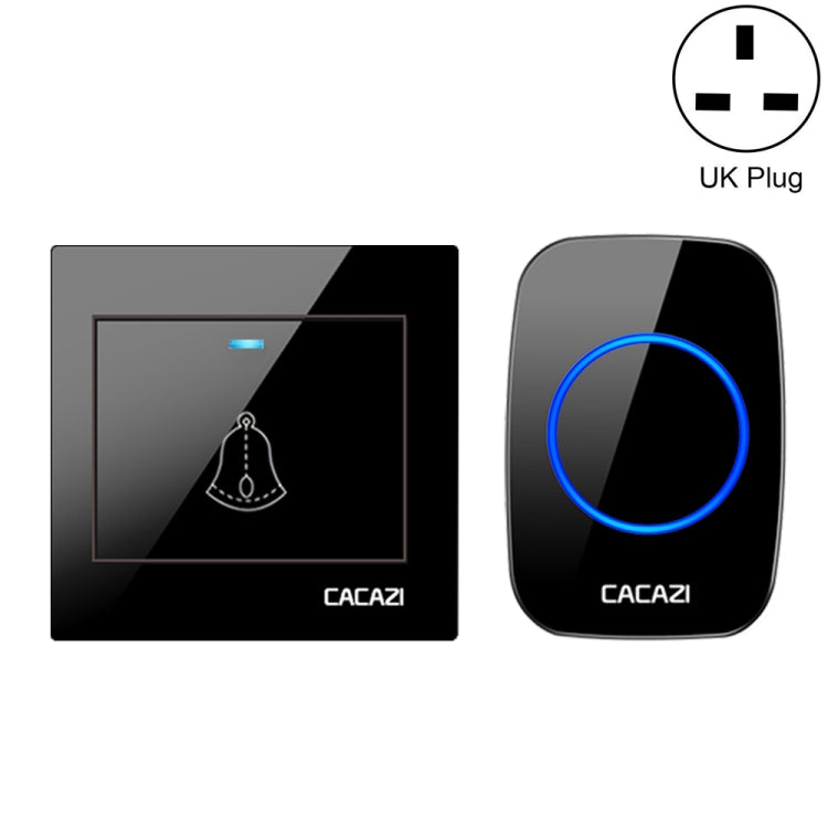 CACAZI H10 1 For 1 Wireless Smart Doorbell without Battery, Plug:UK Plug(Black) - Wireless Doorbell by CACAZI | Online Shopping South Africa | PMC TechLife | Buy Now Pay Later Mobicred