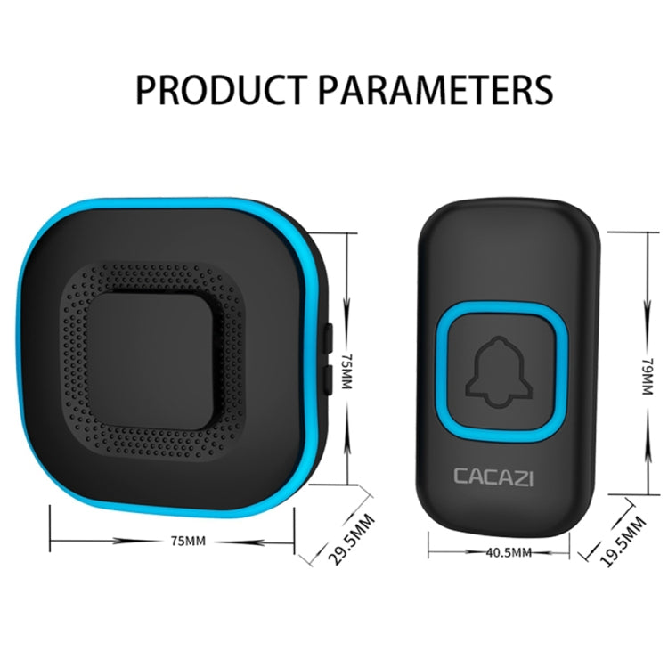 CACAZI V028F Wireless Music Doorbell without Battery, Plug:US Plug(Black) - Wireless Doorbell by CACAZI | Online Shopping South Africa | PMC TechLife | Buy Now Pay Later Mobicred