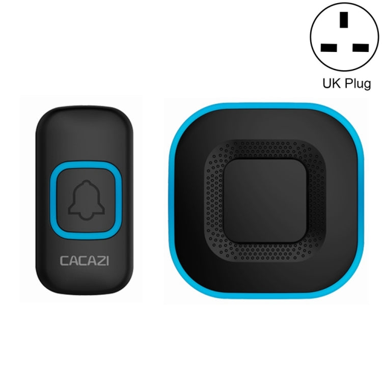 CACAZI V028F Wireless Music Doorbell without Battery, Plug:UK Plug(Black) - Wireless Doorbell by CACAZI | Online Shopping South Africa | PMC TechLife | Buy Now Pay Later Mobicred