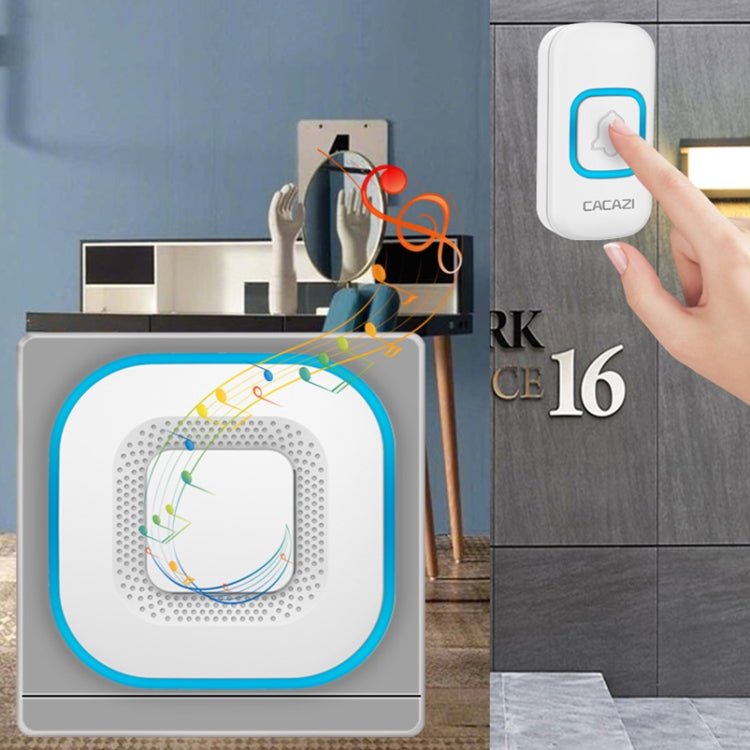 CACAZI V028F Wireless Music Doorbell without Battery, Plug:UK Plug(White) - Wireless Doorbell by CACAZI | Online Shopping South Africa | PMC TechLife | Buy Now Pay Later Mobicred