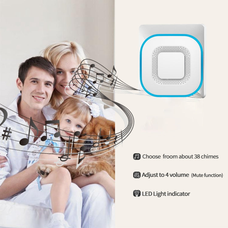 CACAZI V028F Wireless Music Doorbell without Battery, Plug:UK Plug(White) - Wireless Doorbell by CACAZI | Online Shopping South Africa | PMC TechLife | Buy Now Pay Later Mobicred