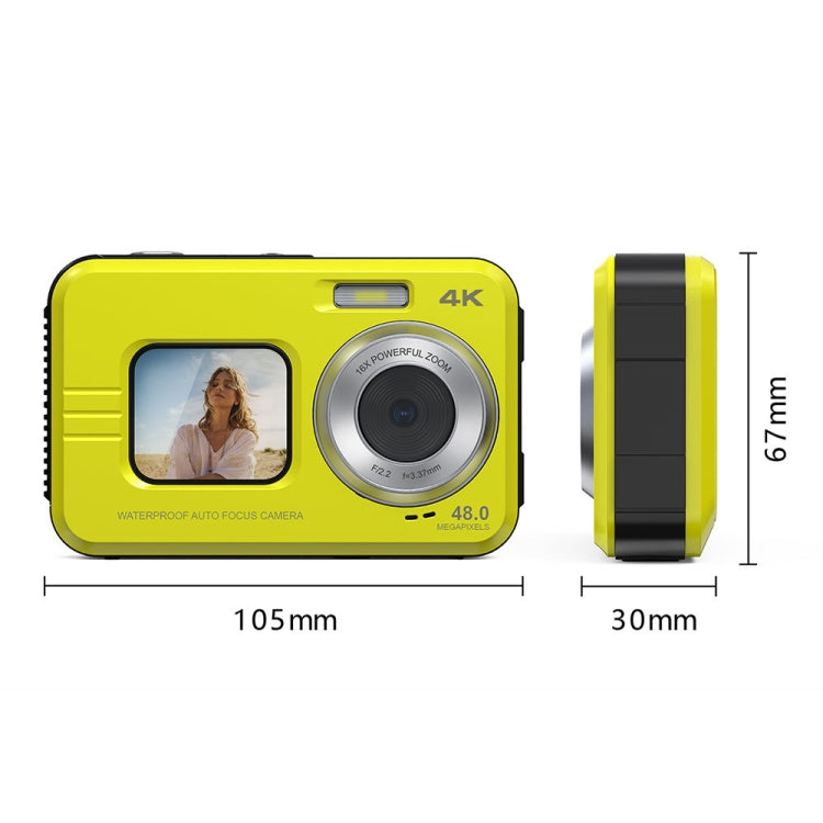 WDC901 3.5m Waterproof 48MP HD Dual Screen Outdoor Sports Digital Camera UK Plug(Black) - Children Cameras by PMC TechLife | Online Shopping South Africa | PMC TechLife | Buy Now Pay Later Mobicred