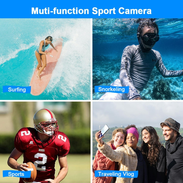 WDC901 3.5m Waterproof 48MP HD Dual Screen Outdoor Sports Digital Camera UK Plug(Green) - Children Cameras by PMC TechLife | Online Shopping South Africa | PMC TechLife | Buy Now Pay Later Mobicred