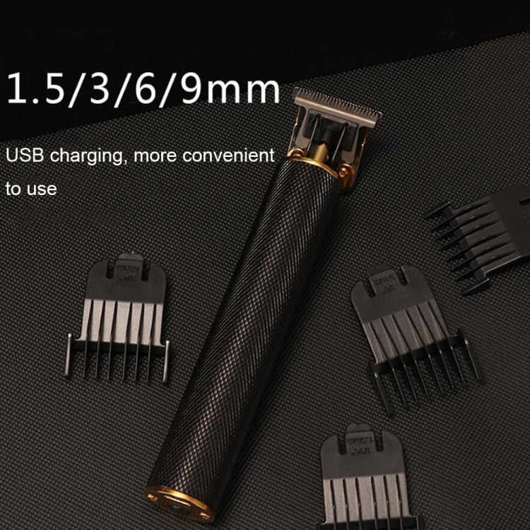 Hollow T-Shaped Steel Head Hair Trimmer USB Charging Carving Electric Hair Clipper, Color: Gold - free shipping - PMC TechLife - Order now!