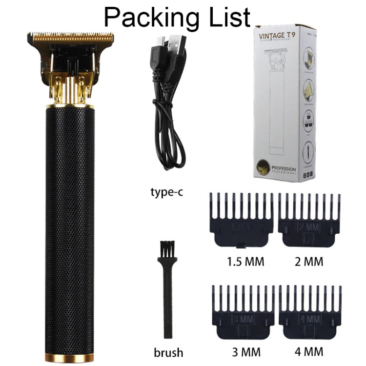 Hollow T-Shaped Steel Head Hair Trimmer USB Charging Carving Electric Hair Clipper, Color: Gold - free shipping - PMC TechLife - Order now!
