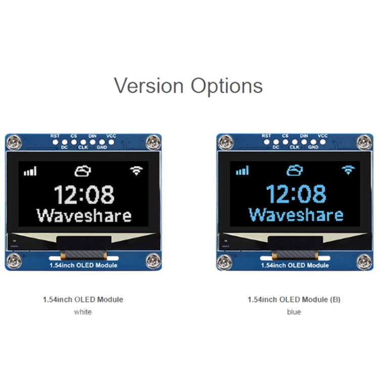 Waveshare 1.54 Inch OLED Display Module, 128��64 Resolution, SPI / I2C Communication(White) - free shipping - PMC TechLife - Order now!