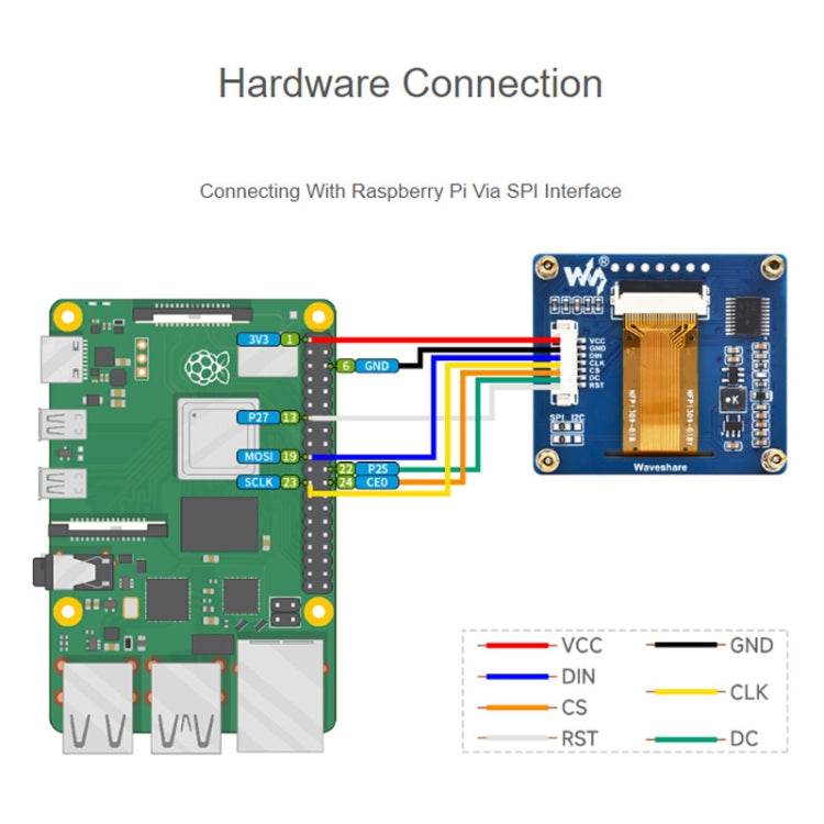 Waveshare 1.54 Inch OLED Display Module, 128��64 Resolution, SPI / I2C Communication(White) - free shipping - PMC TechLife - Order now!