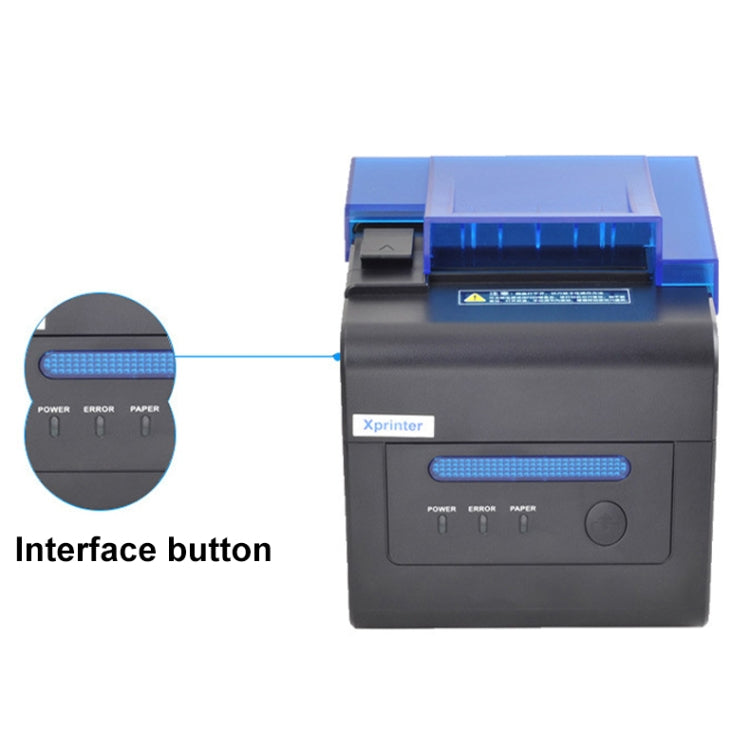 Xprinter XP-C300H 80mm Sound And Light Alarm Store Cashier Rreceipt Thermal Printer, Spec: USB+COM+LAN(UK Plug) - Receipt Printers by Xprinter | Online Shopping South Africa | PMC TechLife | Buy Now Pay Later Mobicred