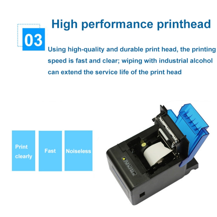 Xprinter XP-C300H 80mm Sound And Light Alarm Store Cashier Rreceipt Thermal Printer, Spec: USB+COM+LAN(EU Plug) - free shipping - PMC TechLife - Order now!