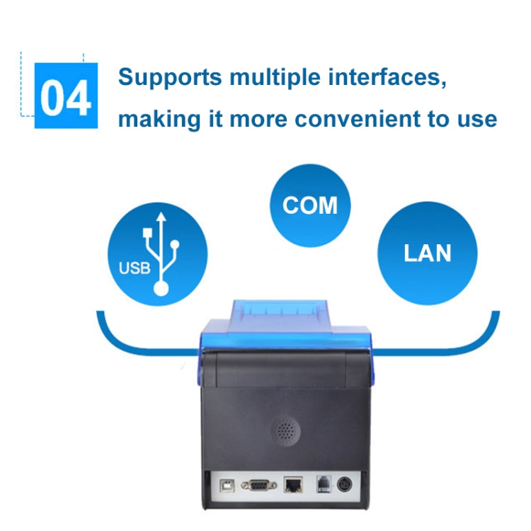 Xprinter XP-C300H 80mm Sound And Light Alarm Store Cashier Rreceipt Thermal Printer, Spec: USB+COM+LAN(EU Plug) - free shipping - PMC TechLife - Order now!