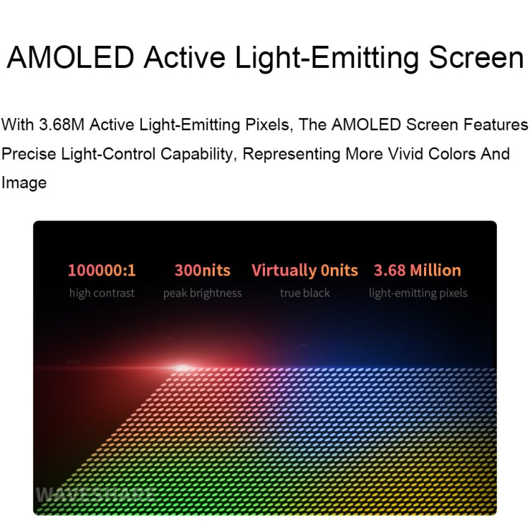 Waveshare 13.3 Inch 2K 2560×1440 HDMI/Type-C Display Interface AMOLED Touch Display(UK Plug) - free shipping - PMC Jewellery - Order now!