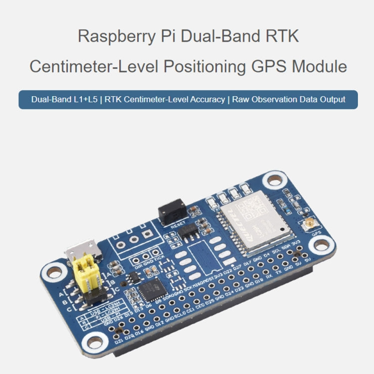Waveshare For Raspberry Pi LC29H Series Dual-Band L1+L5 Positioning GPS Module, Spec: (DA) GPS/RTK HAT - free shipping - PMC TechLife - Order now!