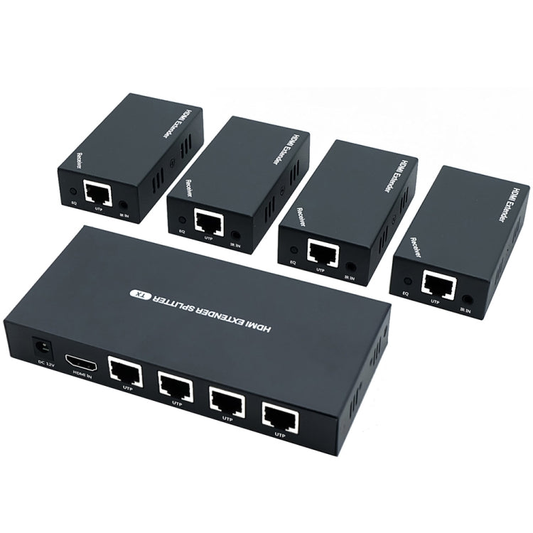 60m 1x4 HDMI Splitter POC Distribution Extender Supports 1080P@60Hz, Plug: UK Plug - free shipping - PMC Jewellery - Order now!