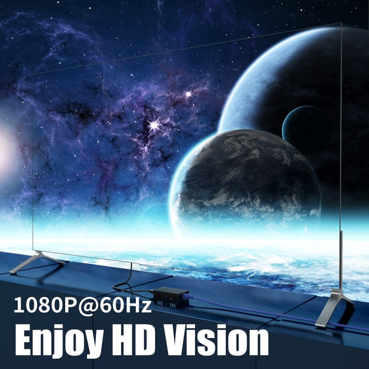 60m 1x4 HDMI Splitter POC Distribution Extender Supports 1080P@60Hz, Plug: UK Plug - free shipping - PMC Jewellery - Order now!