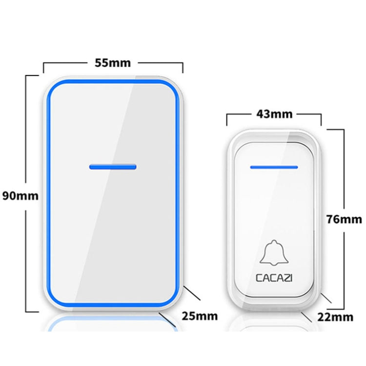 CACAZI Home Smart Digital Wireless Doorbell Remote Electronic Doorbell Elderly Pager, Style: US Plug(White) - Wireless Doorbell by CACAZI | Online Shopping South Africa | PMC TechLife | Buy Now Pay Later Mobicred