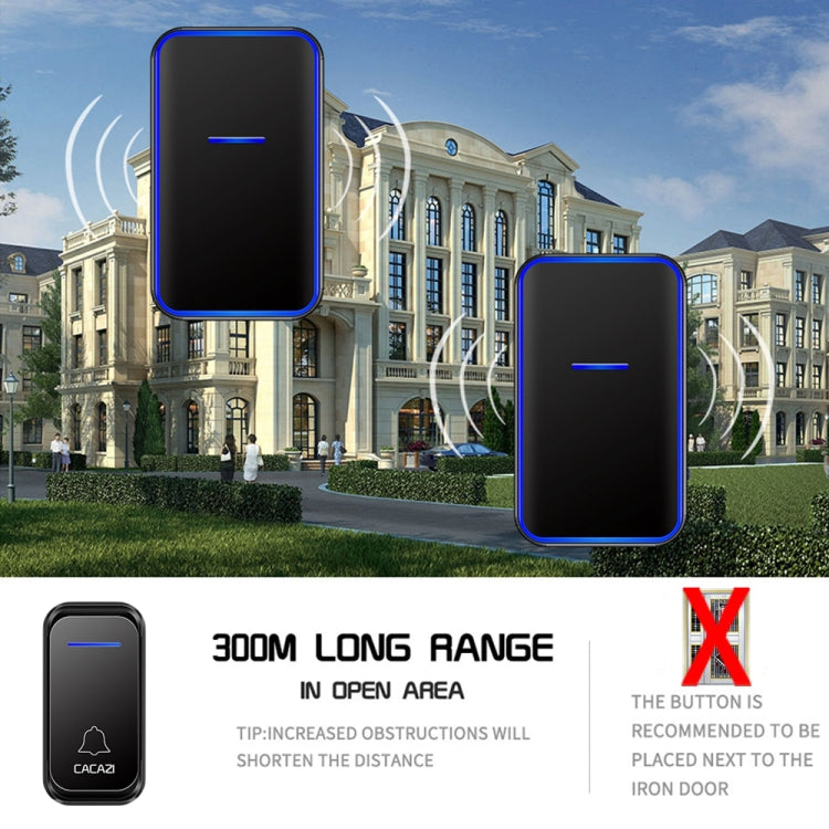 CACAZI Home Smart Digital Wireless Doorbell Remote Electronic Doorbell Elderly Pager, Style: US Plug(White) - Wireless Doorbell by CACAZI | Online Shopping South Africa | PMC TechLife | Buy Now Pay Later Mobicred