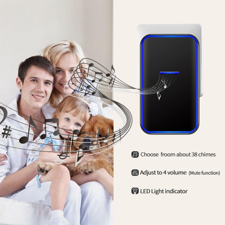 CACAZI Home Smart Digital Wireless Doorbell Remote Electronic Doorbell Elderly Pager, Style: US Plug(White) - Wireless Doorbell by CACAZI | Online Shopping South Africa | PMC TechLife | Buy Now Pay Later Mobicred