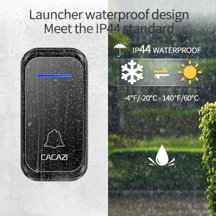 CACAZI Home Smart Digital Wireless Doorbell Remote Electronic Doorbell Elderly Pager, Style: US Plug(Black) - Wireless Doorbell by CACAZI | Online Shopping South Africa | PMC TechLife | Buy Now Pay Later Mobicred
