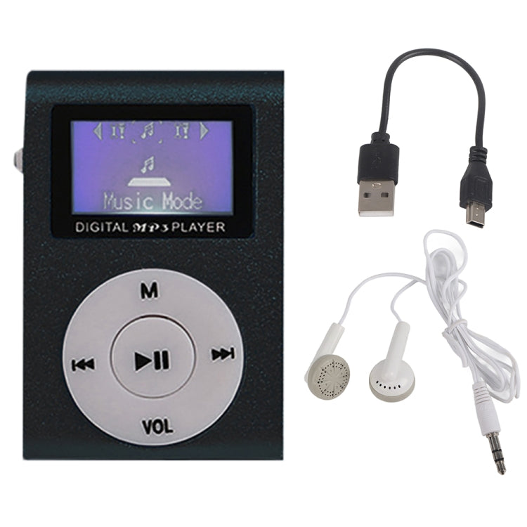 128M+Earphone+Cable Mini Lavalier Metal MP3 Music Player with Screen(Black) - MP3 Player by PMC TechLife | Online Shopping South Africa | PMC TechLife | Buy Now Pay Later Mobicred