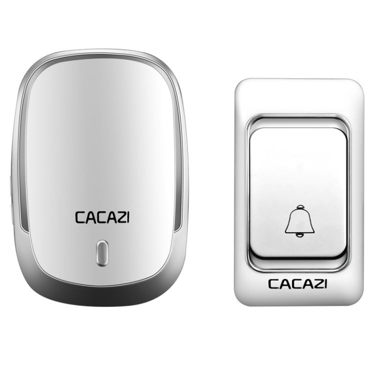 CACAZI Smart Waterproof Music Wireless Doorbell Multifunctional Pager, Style: US Plug(Silver) - Wireless Doorbell by CACAZI | Online Shopping South Africa | PMC TechLife | Buy Now Pay Later Mobicred