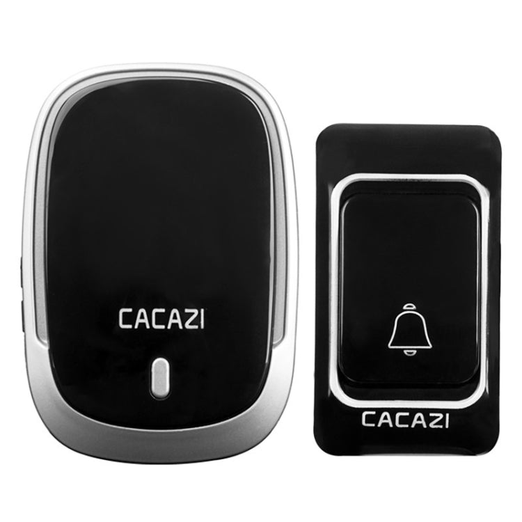 CACAZI Smart Waterproof Music Wireless Doorbell Multifunctional Pager, Style: EU Plug(Black) - Wireless Doorbell by CACAZI | Online Shopping South Africa | PMC TechLife | Buy Now Pay Later Mobicred