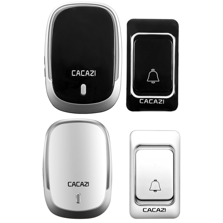 CACAZI Smart Waterproof Music Wireless Doorbell Multifunctional Pager, Style: US Plug(Silver) - Wireless Doorbell by CACAZI | Online Shopping South Africa | PMC TechLife | Buy Now Pay Later Mobicred