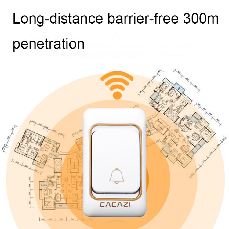 CACAZI Smart Waterproof Music Wireless Doorbell Multifunctional Pager, Style: US Plug(Silver) - Wireless Doorbell by CACAZI | Online Shopping South Africa | PMC TechLife | Buy Now Pay Later Mobicred