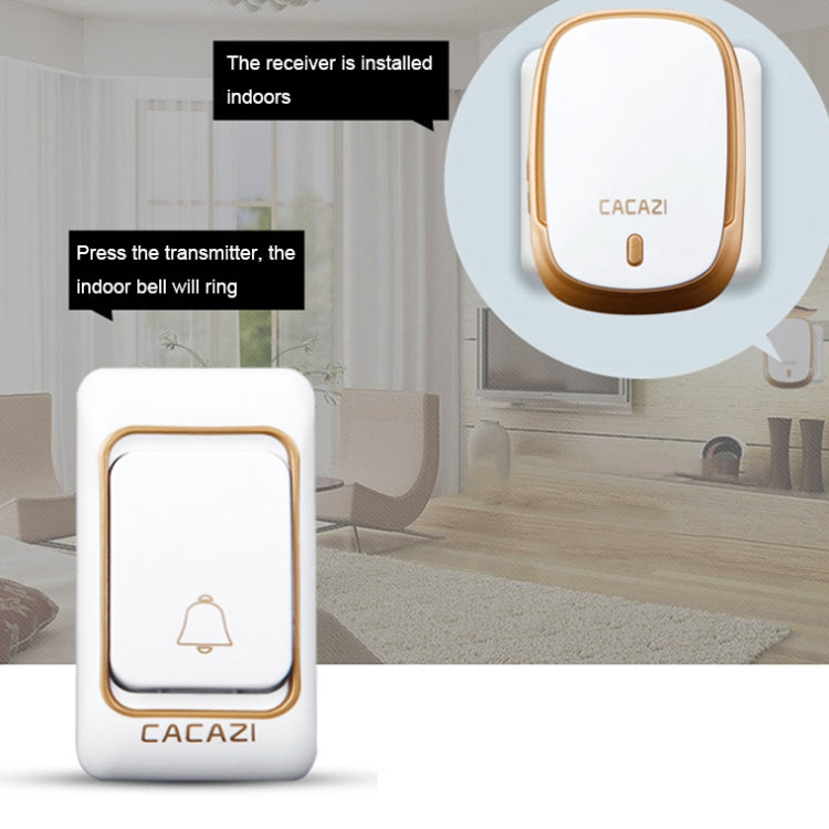 CACAZI Smart Waterproof Music Wireless Doorbell Multifunctional Pager, Style: EU Plug(Silver) - Wireless Doorbell by CACAZI | Online Shopping South Africa | PMC TechLife