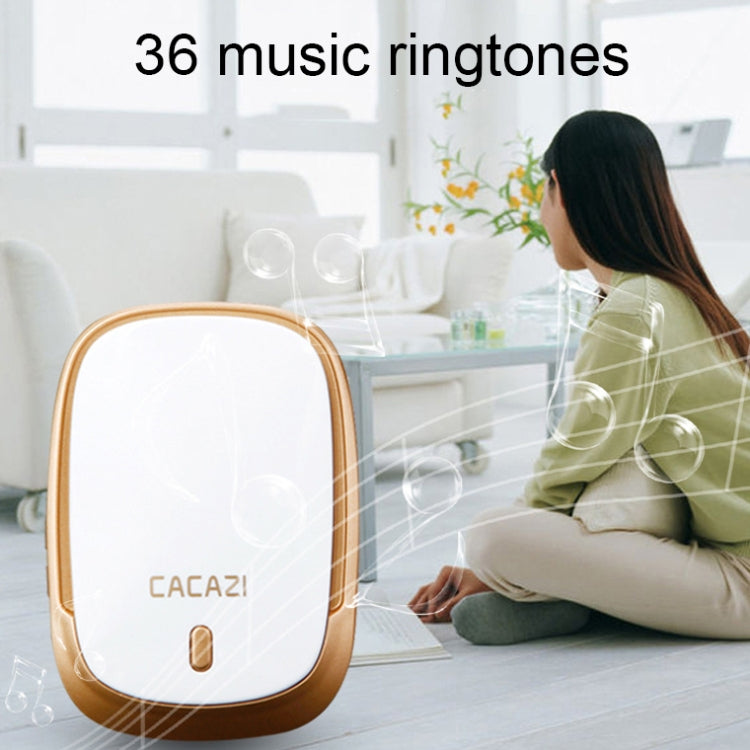 CACAZI Smart Waterproof Music Wireless Doorbell Multifunctional Pager, Style: US Plug(Silver) - Wireless Doorbell by CACAZI | Online Shopping South Africa | PMC TechLife | Buy Now Pay Later Mobicred