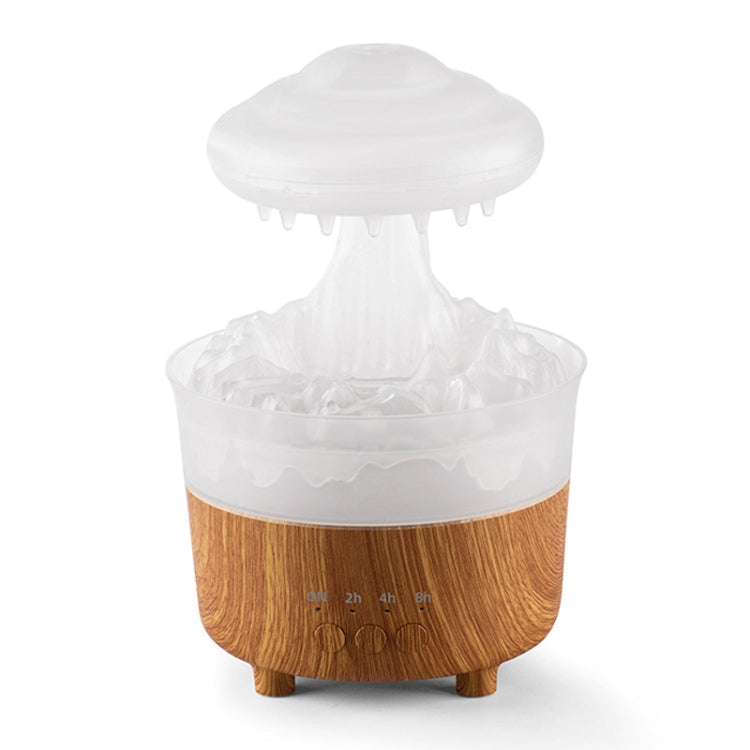 V50 Desktop Colorful Night Light Humidifier Wood Grain Water Drop Aroma Diffuser, Spec: UK Plug(White) - free shipping - PMC TechLife - Order now!