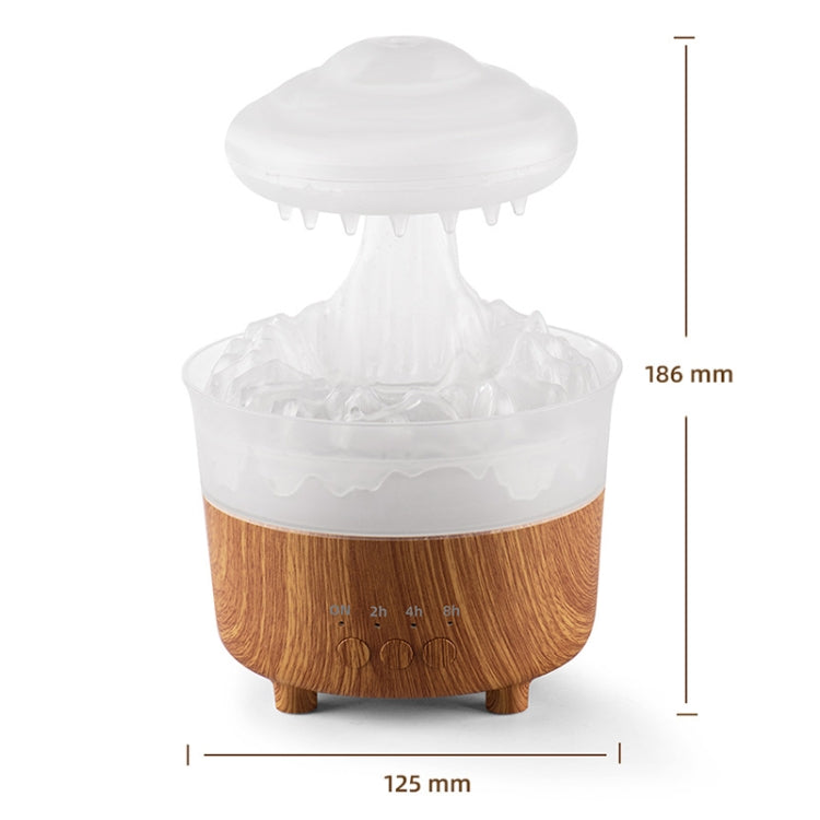 V50 Desktop Colorful Night Light Humidifier Wood Grain Water Drop Aroma Diffuser, Spec: US Plug(White) - free shipping - PMC TechLife - Order now!