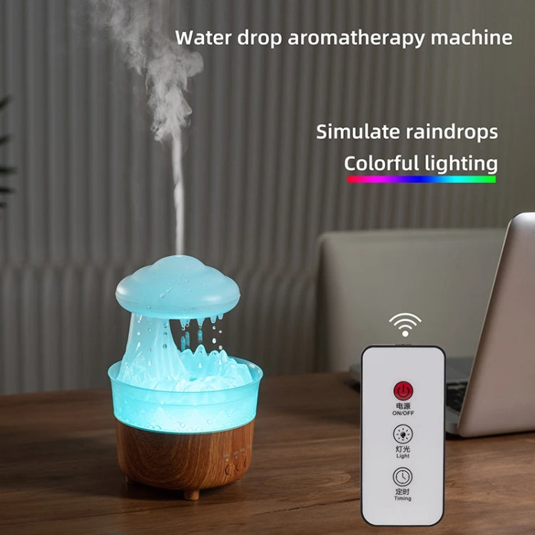 V50 Desktop Colorful Night Light Humidifier Wood Grain Water Drop Aroma Diffuser, Spec: UK Plug(White) - free shipping - PMC TechLife - Order now!