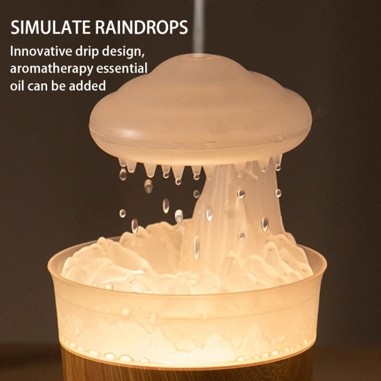 V50 Desktop Colorful Night Light Humidifier Wood Grain Water Drop Aroma Diffuser, Spec: AU Plug(Green) - free shipping - PMC TechLife - Order now!