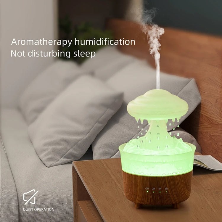 V50 Desktop Colorful Night Light Humidifier Wood Grain Water Drop Aroma Diffuser, Spec: AU Plug(Green) - free shipping - PMC TechLife - Order now!