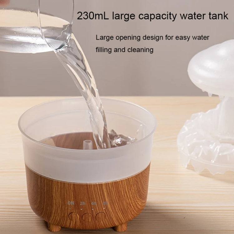 V50 Desktop Colorful Night Light Humidifier Wood Grain Water Drop Aroma Diffuser, Spec: AU Plug(White) - free shipping - PMC TechLife - Order now!
