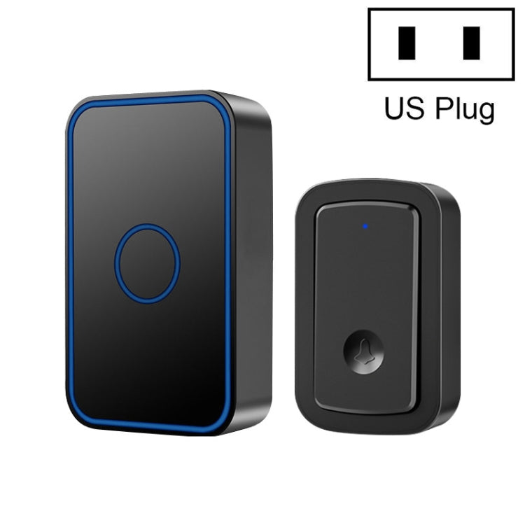 CACAZI A19 1 For 1 Wireless Music Doorbell without Battery, Plug:US Plug(Black) - Wireless Doorbell by CACAZI | Online Shopping South Africa | PMC TechLife | Buy Now Pay Later Mobicred