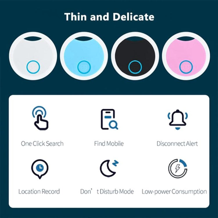 2 PCS S8 Round Bluetooth Anti-Lost Device Key Luggage Tracking Device Two-Way Alarm(Black) - Anti-lost Alarm by PMc TechLife | Online Shopping South Africa | PMc TechLife | Buy Now Pay Later Mobicred