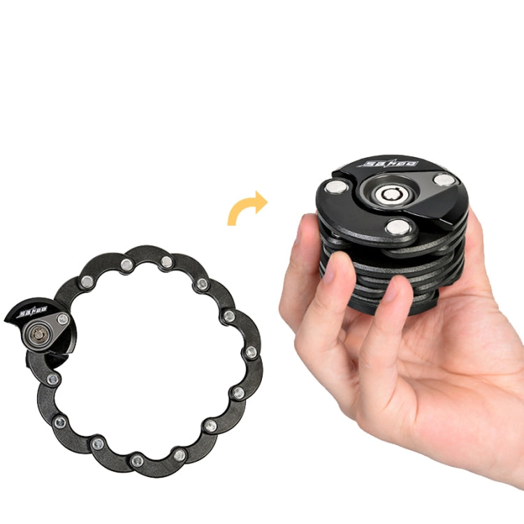SAHOO Bicycle Anti-Theft Lock Mountain Bike Fixed Folding Lock Chain Lock Creative Hamburger Lock(Black) - free shipping - PMc TechLife - Order now!