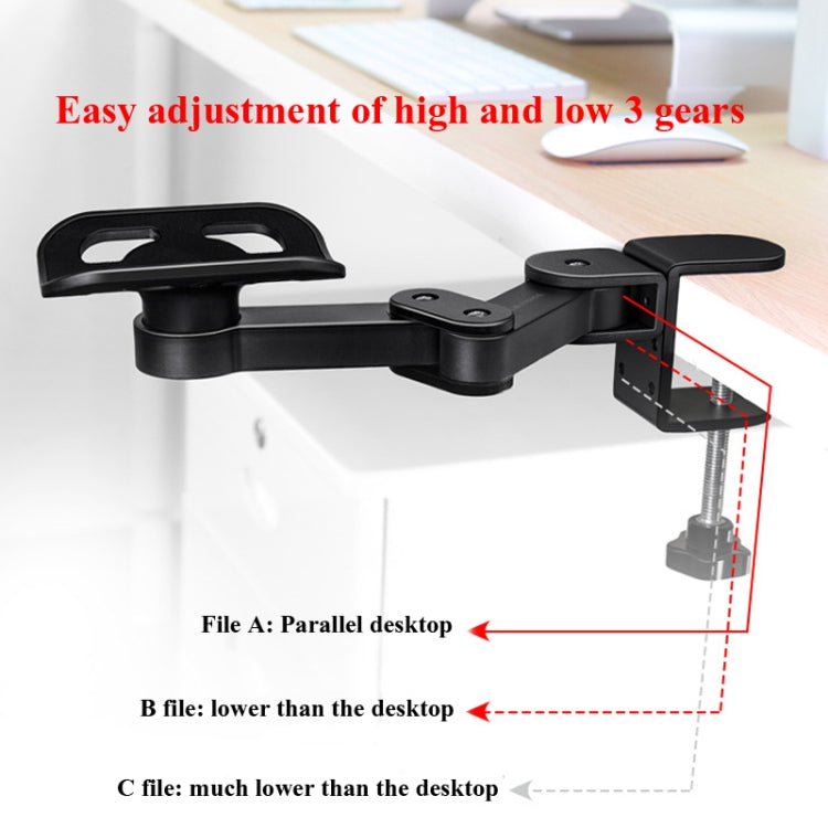 Vaydeer TJ2011 Computer Hand Bracket Mouse Pad Metal Lazy Arm Support Cantilever Wrist Pad(Black) - Other by Vaydeer | Online Shopping South Africa | PMC TechLife | Buy Now Pay Later Mobicred