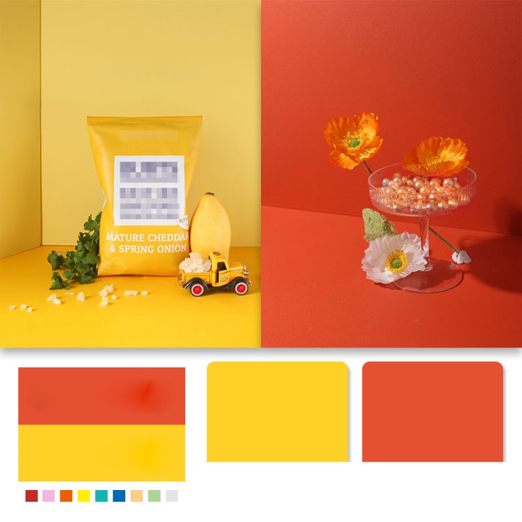 60 X 60cm Non-Reflective Matte PVC Board Double-Sided Solid Color Photo Background Board Filming Photography Props(Orange + Yellow) - free shipping - PMC TechLife - Order now!