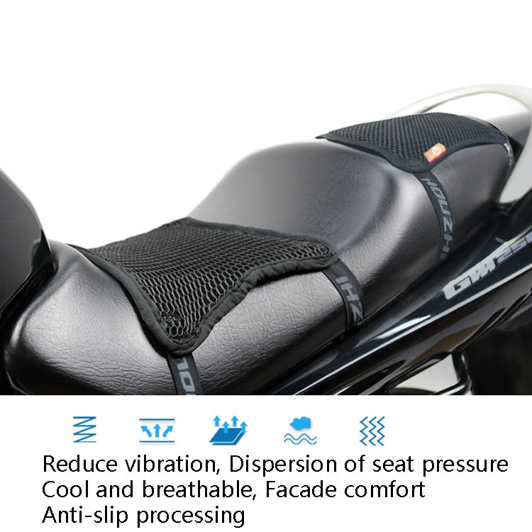 HOUZHI MTZT1010 Motorcycle Sun Insulation Cushion 3D Grid Breathable Sweating Cool Seat Cover, Style: Single Layer XL - Seat Covers by PMC TechLife | Online Shopping South Africa | PMC TechLife | Buy Now Pay Later Mobicred