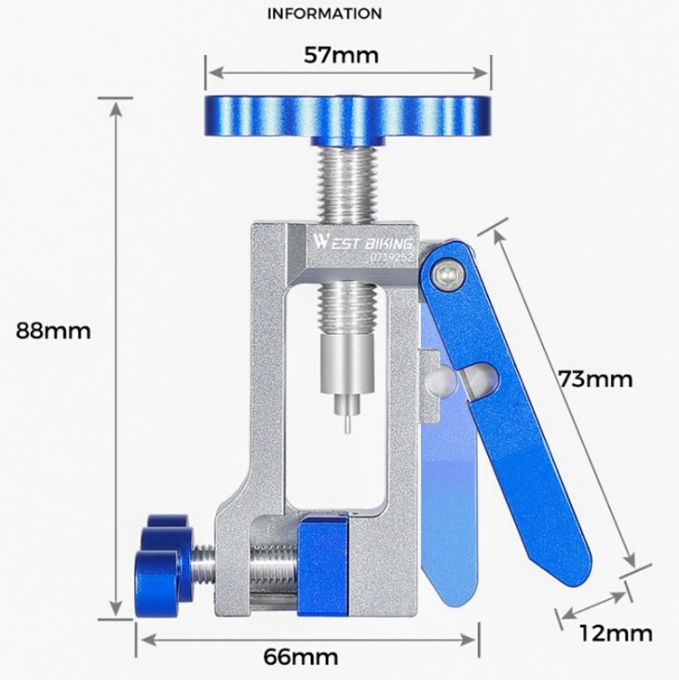 WEST BIKING YP0719252 Bicycle Oil Needle Installation Tool Cycling Tubing Jack Repair Tool(Silver Blue) - Maintenance tools by WEST BIKING | Online Shopping South Africa | PMc TechLife | Buy Now Pay Later Mobicred