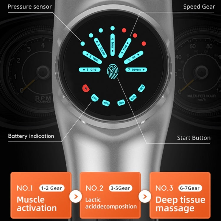 Y8-1 Fitness Massage Fascia Muscle Vibration Massager, Specification: Dark Blue(UK Plug) - free shipping - PMC TechLife - Order now!