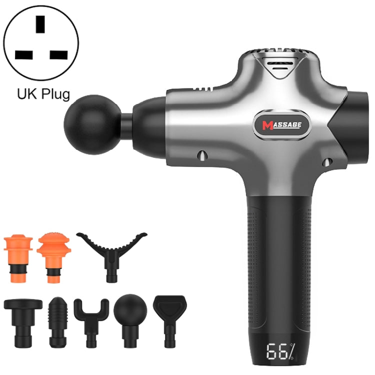 Y8-1 Fitness Massage Fascia Muscle Vibration Massager, Specification: Silver Gray(UK Plug) - free shipping - PMC TechLife - Order now!