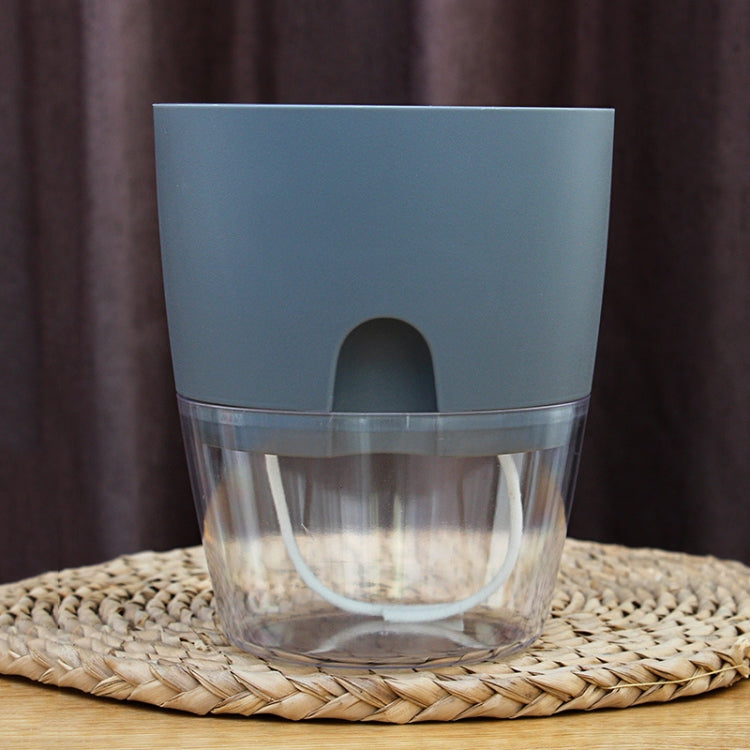 Transparent Plastic Double-Layer Water Storage Automatic Water-Absorbing Flowerpot, Size: A705 Caliber 10.5cm(Gray Transparent Basin) - Flower Pots & Planters by PMc TechLife | Online Shopping South Africa | PMc TechLife | Buy Now Pay Later Mobicred