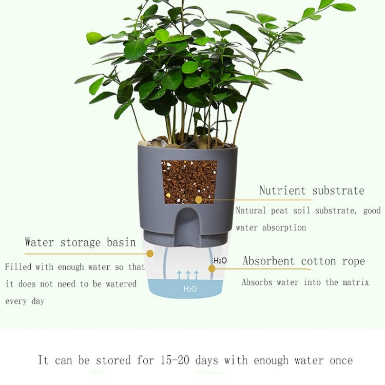 Transparent Plastic Double-Layer Water Storage Automatic Water-Absorbing Flowerpot, Size: A709 Caliber 23.5cm(Gray Transparent Basin) - Flower Pots & Planters by PMc TechLife | Online Shopping South Africa | PMc TechLife | Buy Now Pay Later Mobicred