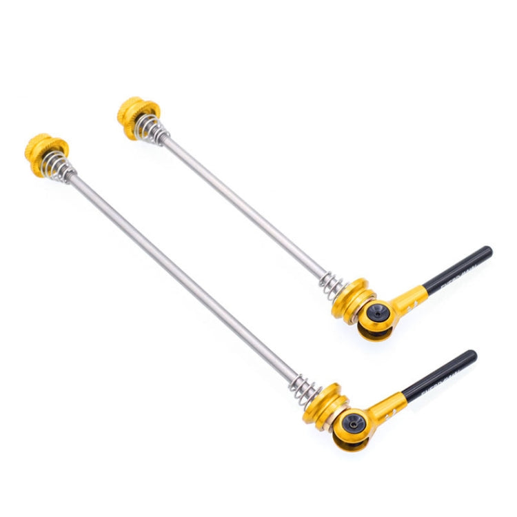 EVERDAWN Mountain Highway Bike Titanium Alloy Axis Quick Removal Rod Front And Rear Rollers Open Flower Drum Fixed Axis Trolley(Golden) - Quick Release by PMC TechLife | Online Shopping South Africa | PMC TechLife | Buy Now Pay Later Mobicred