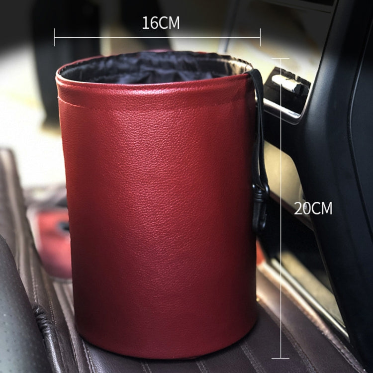 2 PCS Leather Foldable Car Trash Can Mini Chair Back Suspended Waterproof Trash Can(Wine Red) - Stowing Tidying by PMC TechLife | Online Shopping South Africa | PMC TechLife | Buy Now Pay Later Mobicred