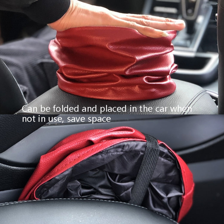2 PCS Leather Foldable Car Trash Can Mini Chair Back Suspended Waterproof Trash Can(Black) - Stowing Tidying by PMC TechLife | Online Shopping South Africa | PMC TechLife | Buy Now Pay Later Mobicred